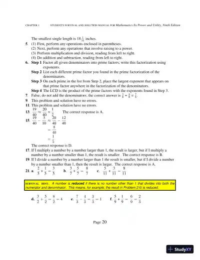Solution Manual for Mathematics: Its Power and Utility, 10th Edition - Page 25 preview image