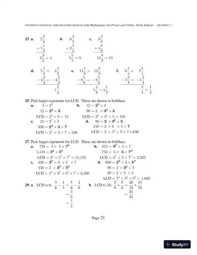 Solution Manual for Mathematics: Its Power and Utility, 10th Edition - Page 26 preview image