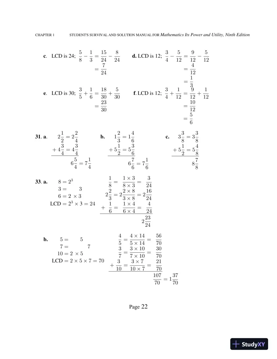 Solution Manual for Mathematics: Its Power and Utility, 10th Edition, page 27