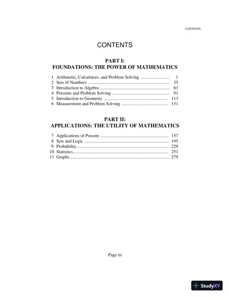 Solution Manual for Mathematics: Its Power and Utility, 10th Edition, page 3