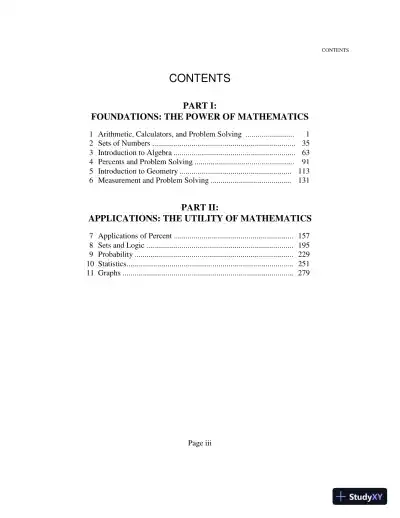 Solution Manual for Mathematics: Its Power and Utility, 10th Edition - Page 3 preview image