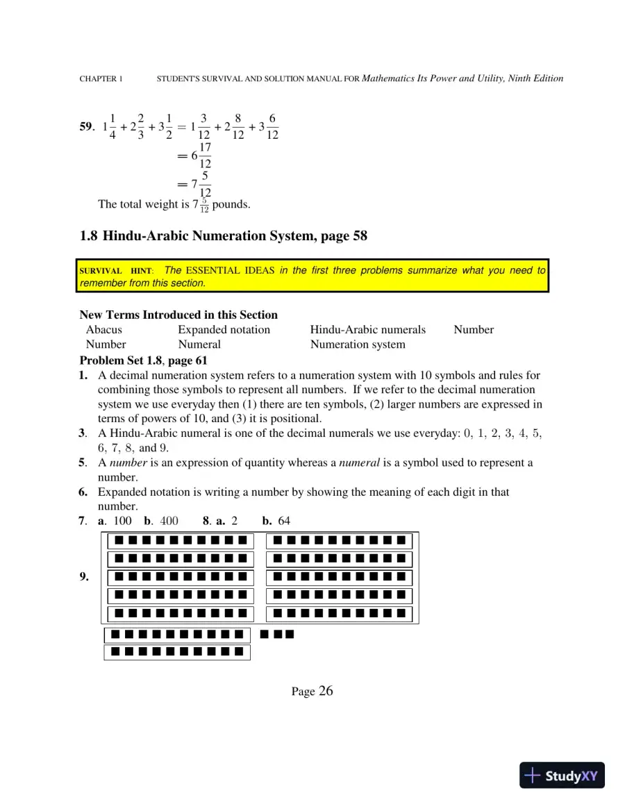 Solution Manual for Mathematics: Its Power and Utility, 10th Edition, page 31