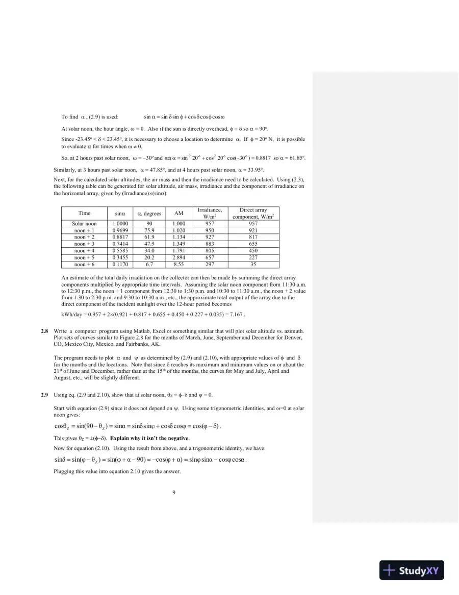 Solution Manual for Photovoltaic Systems Engineering, 4th Edition, page 10