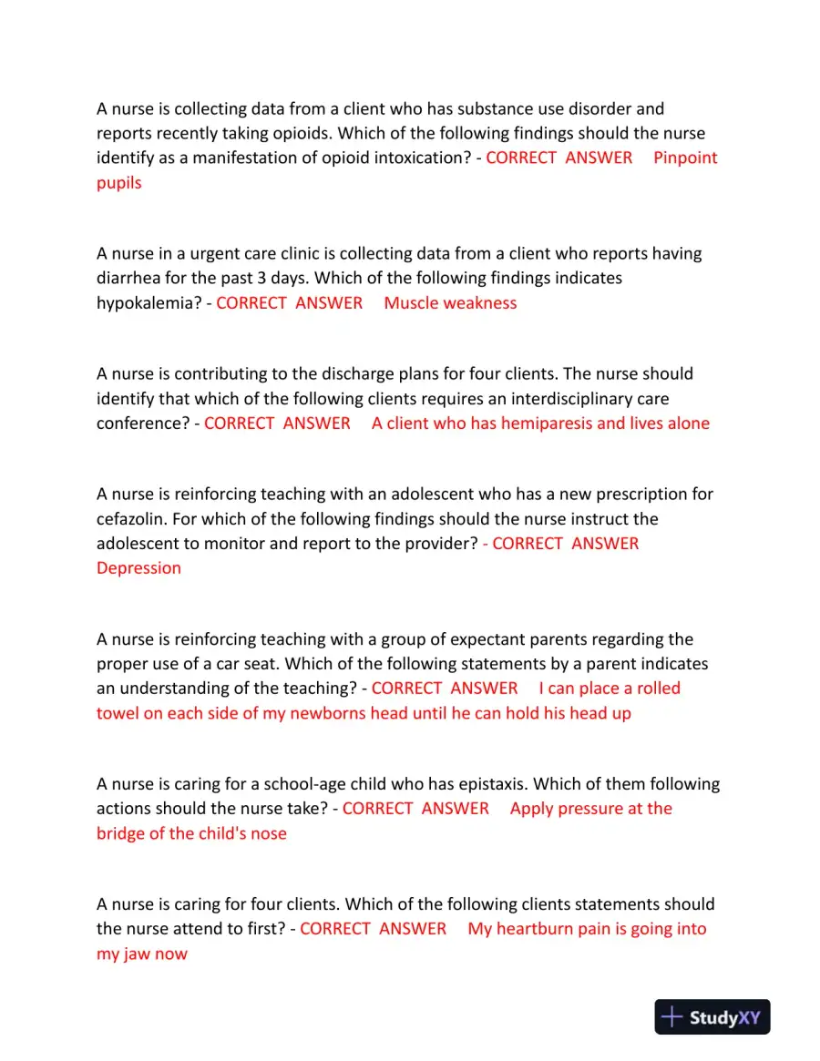 2023-2024 ATI RN Comprehensive Exam with Answers (175 Solved Questions), page 4