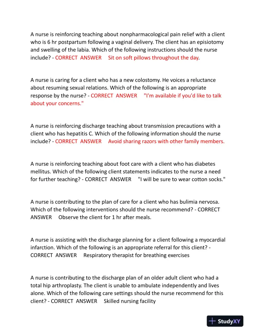 2023-2024 ATI RN Comprehensive Exam with Answers (175 Solved Questions), page 7