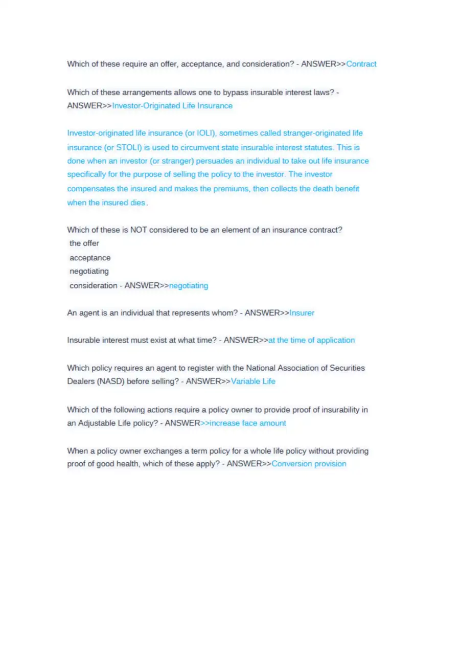 Texas Life and Health Insurance Exam 150 Questions, page 3