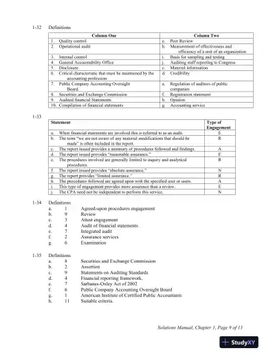 Solution Manual For Principles of Auditing and Other Assurance Services, 21st Edition - Page 10 preview image