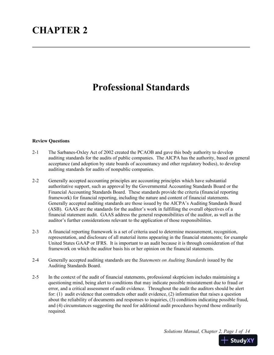 Solution Manual For Principles of Auditing and Other Assurance Services, 21st Edition, page 15