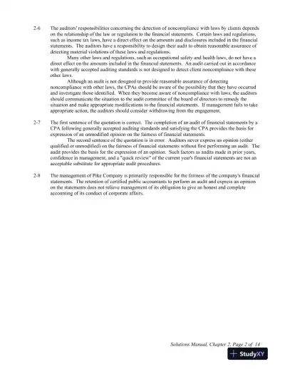 Solution Manual For Principles of Auditing and Other Assurance Services, 21st Edition - Page 16 preview image