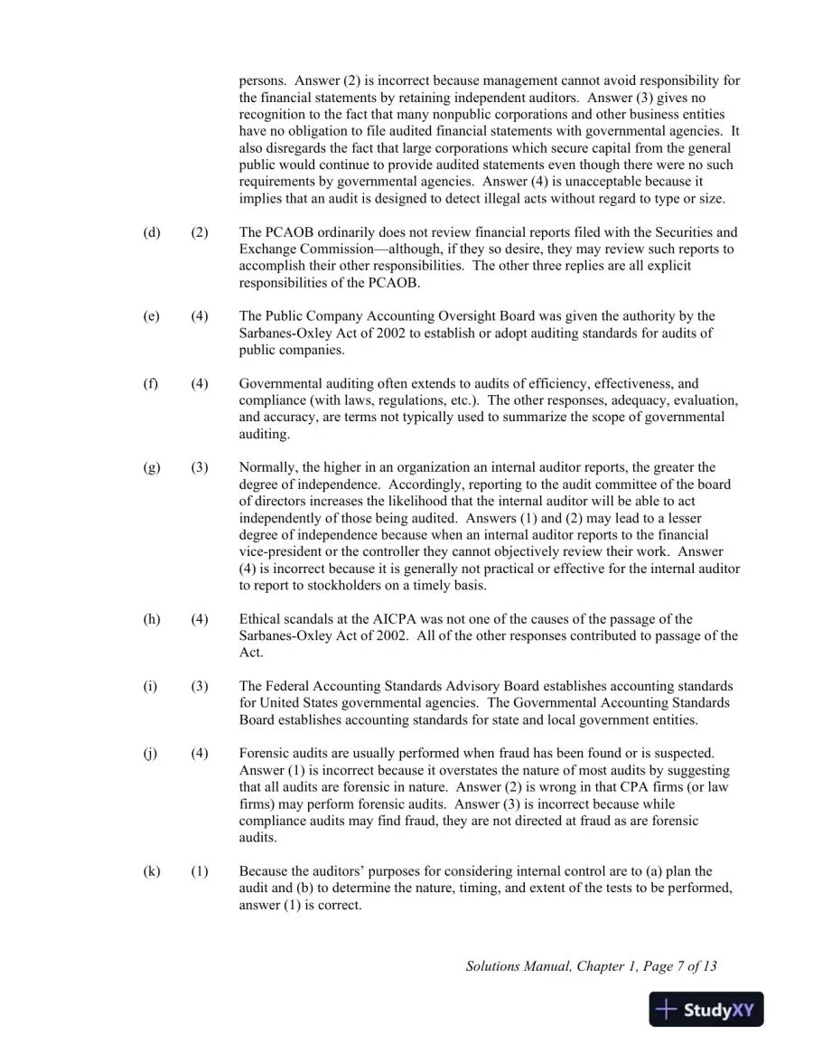 Solution Manual For Principles of Auditing and Other Assurance Services, 21st Edition, page 8