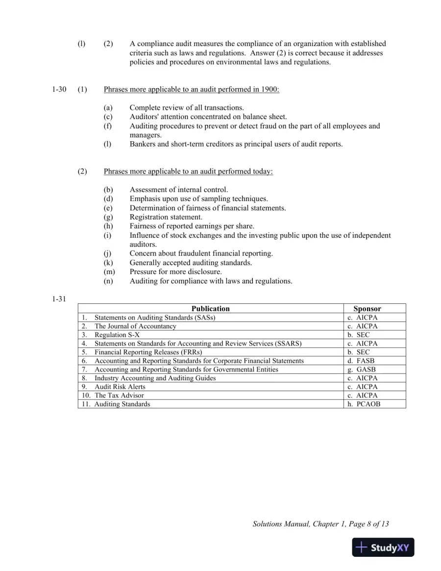 Solution Manual For Principles of Auditing and Other Assurance Services, 21st Edition, page 9