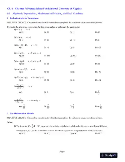 Precalculus, 5th Edition Test Bank - Page 1 preview image