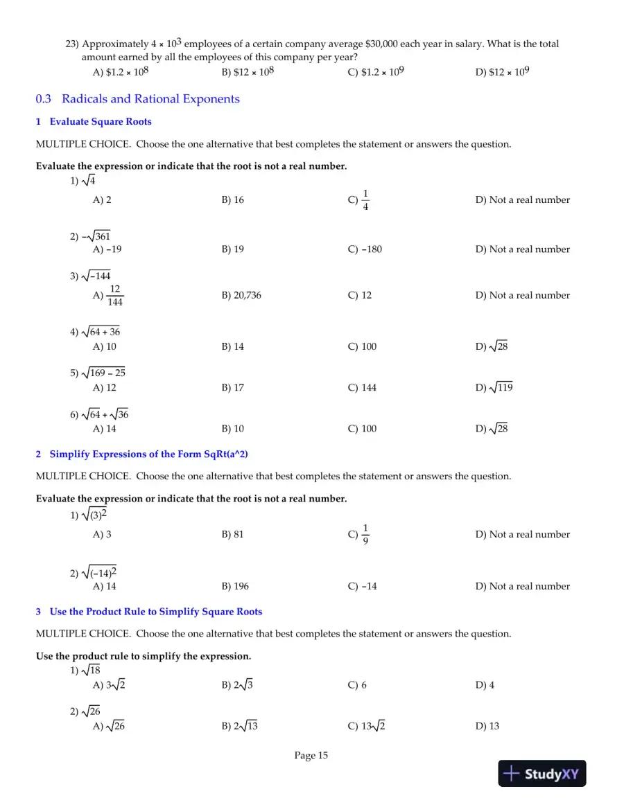 Precalculus, 5th Edition Test Bank, page 16