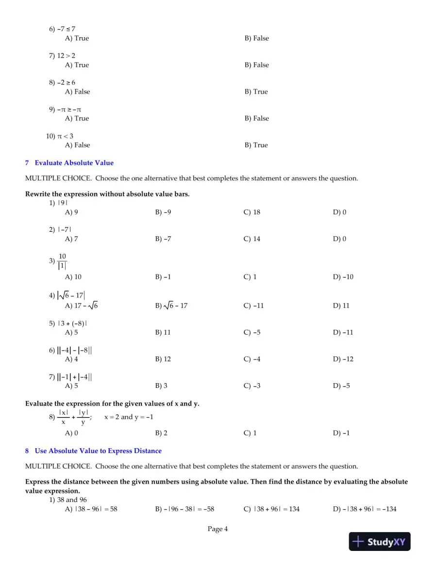 Precalculus, 5th Edition Test Bank, page 5
