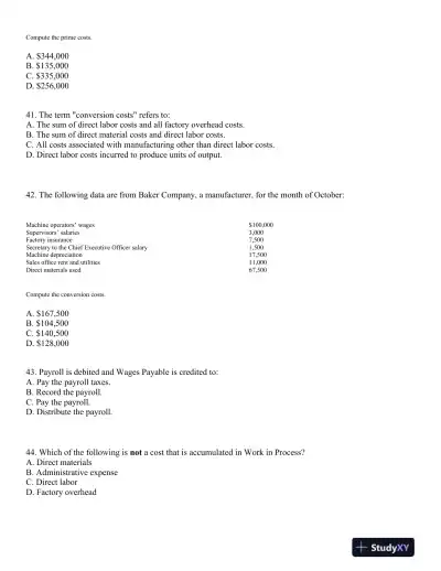 Test Bank For Principles Of Cost Accounting, 16th Edition - Page 10 preview image