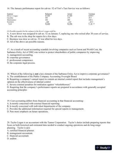 Test Bank For Principles Of Cost Accounting, 16th Edition - Page 5 preview image