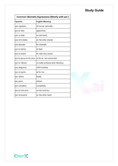 Spanish II - Prepositions - Page 4 preview image