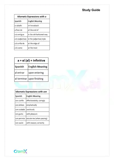 Spanish II - Prepositions - Page 6 preview image