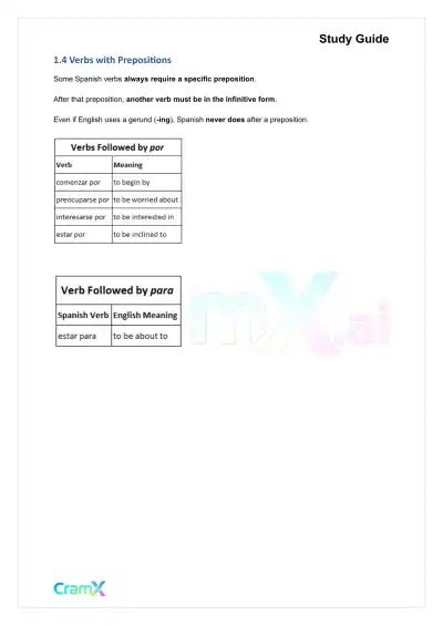 Spanish II - Prepositions - Page 8 preview image