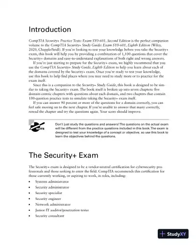 Comptia Security+ Practice Tests : exam sy0-601, 2nd Edition (2021) - Page 22 preview image