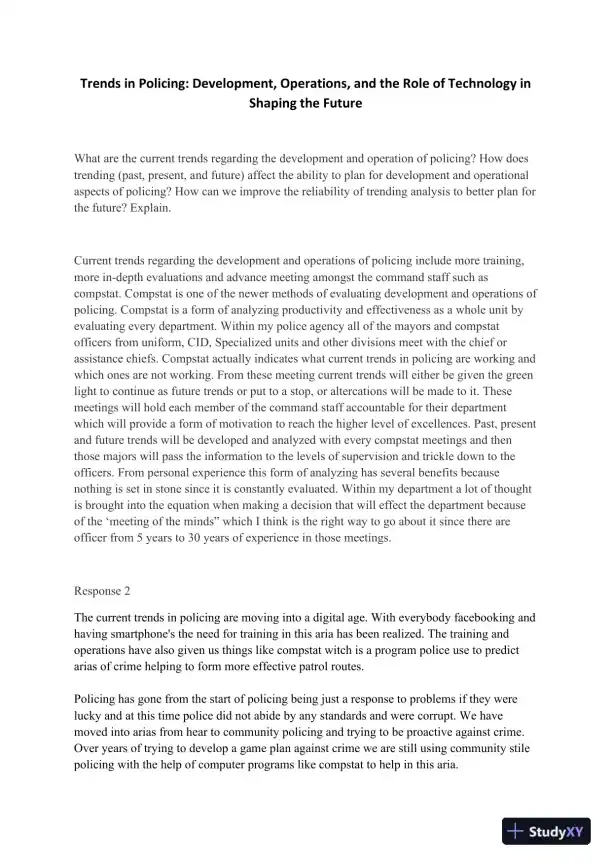 Trends in Policing: Development, Operations, and the Role of Technology in Shaping the Future - Page 1 preview image