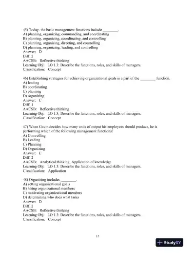 Test Bank for Management, 15th Edition - Page 14 preview image