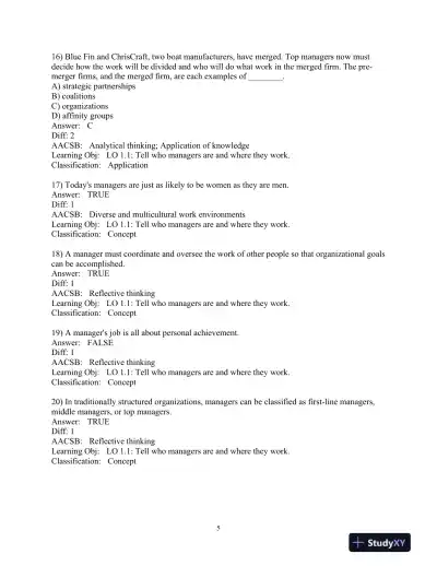 Test Bank for Management, 15th Edition - Page 7 preview image