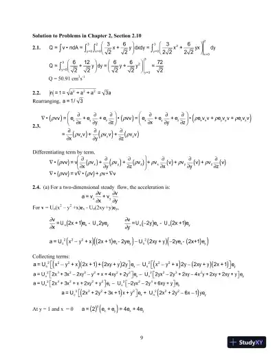 Solution Manual For Transport Phenomena In Biological Systems, 2nd Edition - Page 10 preview image