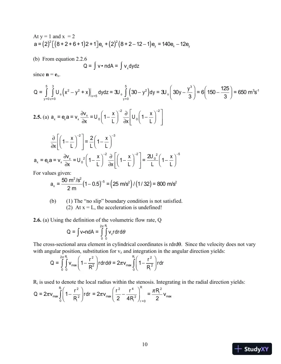 Solution Manual For Transport Phenomena In Biological Systems, 2nd Edition, page 11