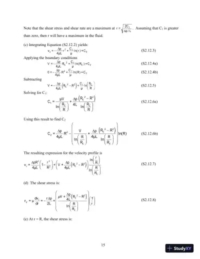 Solution Manual For Transport Phenomena In Biological Systems, 2nd Edition - Page 16 preview image