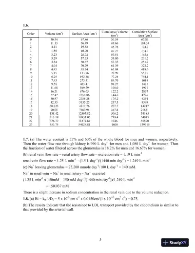 Solution Manual For Transport Phenomena In Biological Systems, 2nd Edition - Page 4 preview image