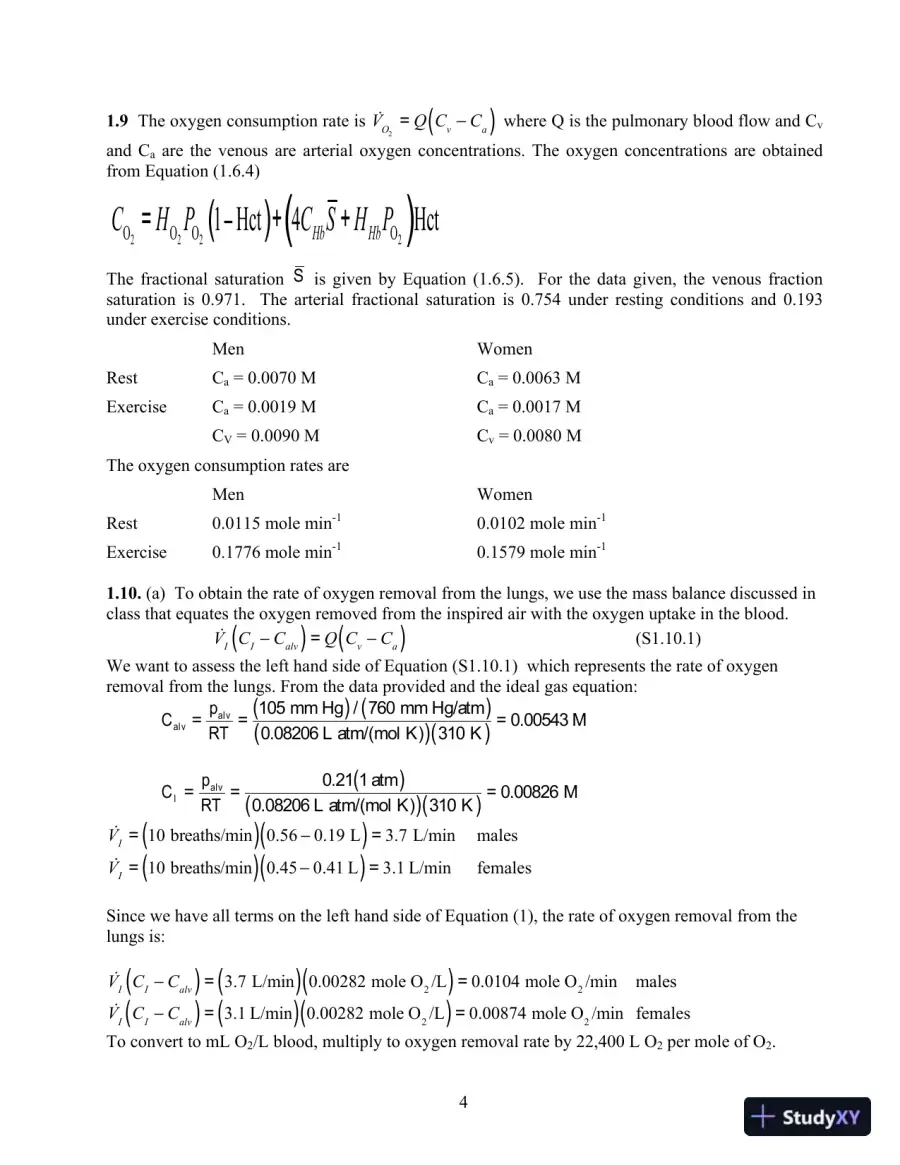 Solution Manual For Transport Phenomena In Biological Systems, 2nd Edition, page 5