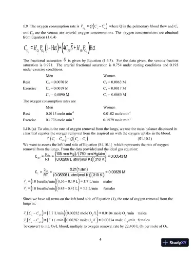 Solution Manual For Transport Phenomena In Biological Systems, 2nd Edition - Page 5 preview image