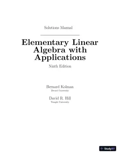 Solution Manual for Elementary Linear Algebra with Applications, 9th Edition - Page 1 preview image