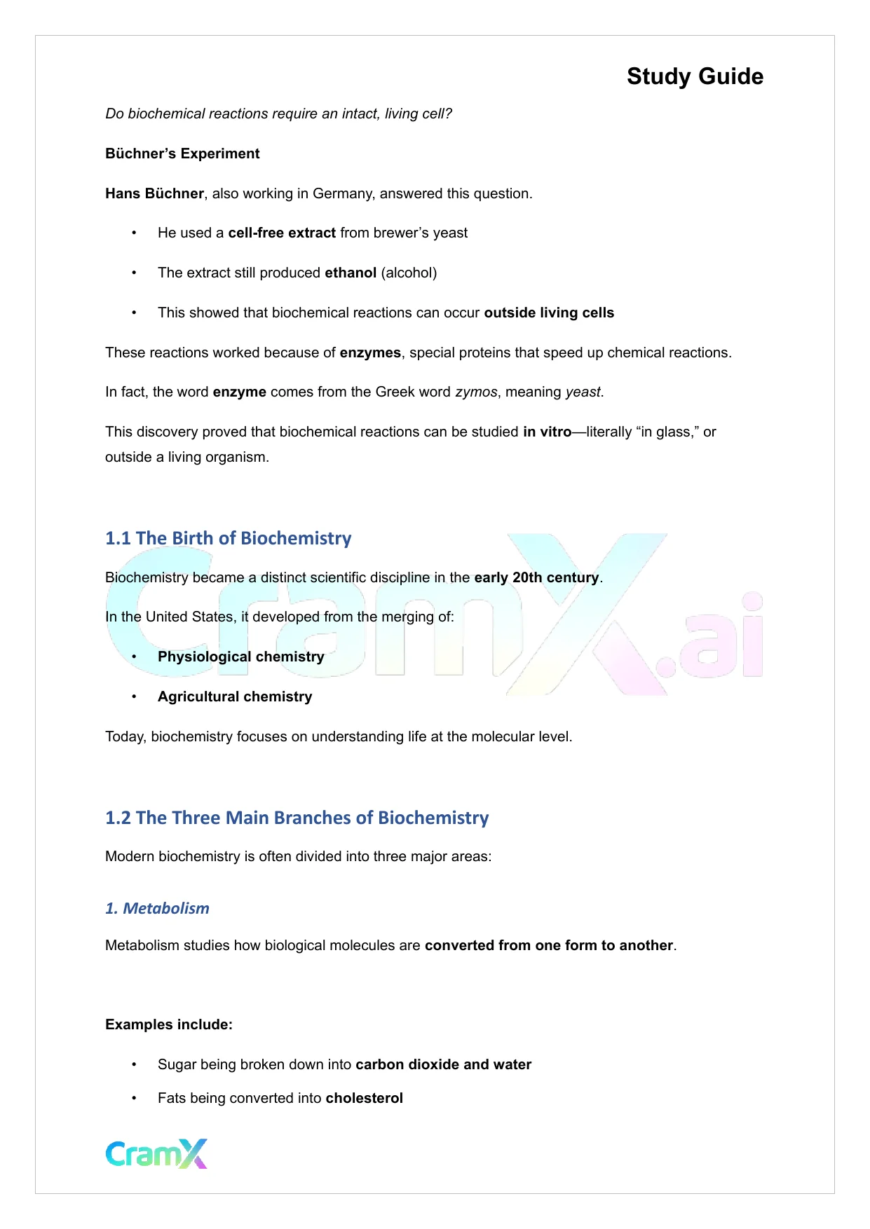 Biochemistry I - The Scope of Biochemistry - Page 2 preview image