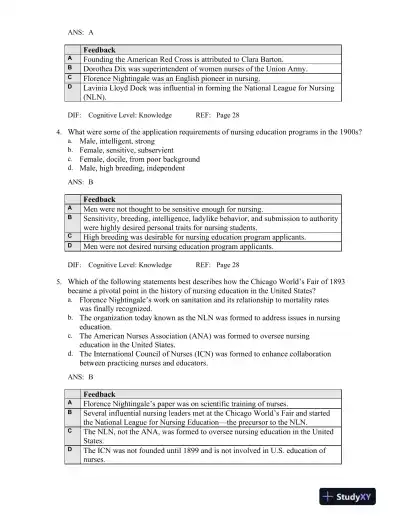 Professional Nursing: Concepts and Challenges 8th Edition Test Bank - Page 11 preview image