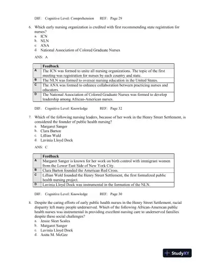 Professional Nursing: Concepts and Challenges 8th Edition Test Bank - Page 12 preview image