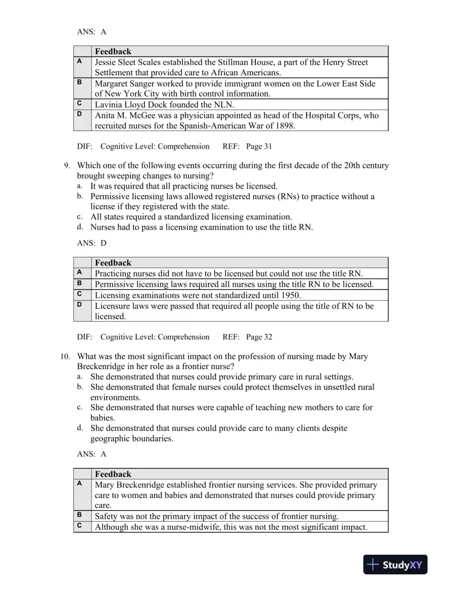 Professional Nursing: Concepts and Challenges 8th Edition Test Bank, page 13