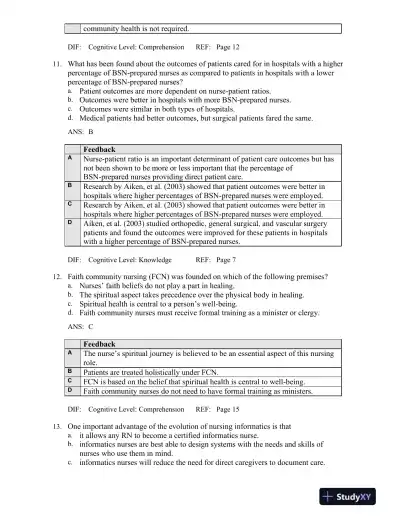 Professional Nursing: Concepts and Challenges 8th Edition Test Bank - Page 6 preview image