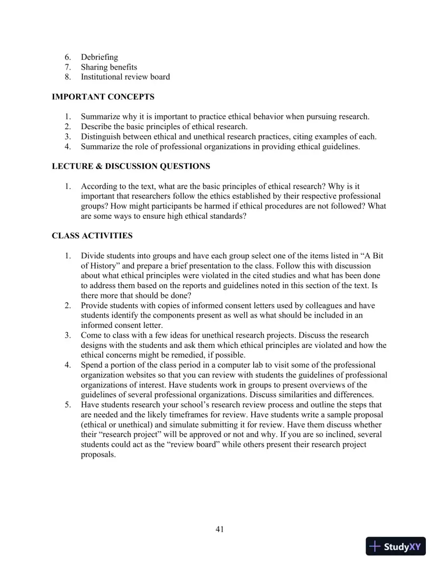 Class Notes for Exploring Research, 9th Edition, page 15