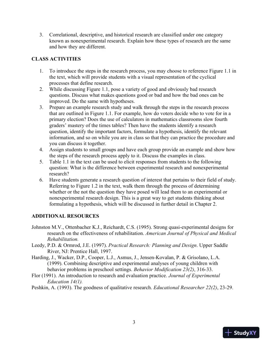 Class Notes for Exploring Research, 9th Edition, page 6