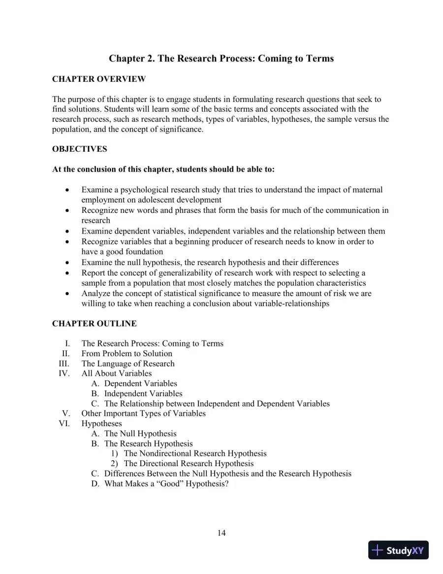 Class Notes for Exploring Research, 9th Edition, page 7