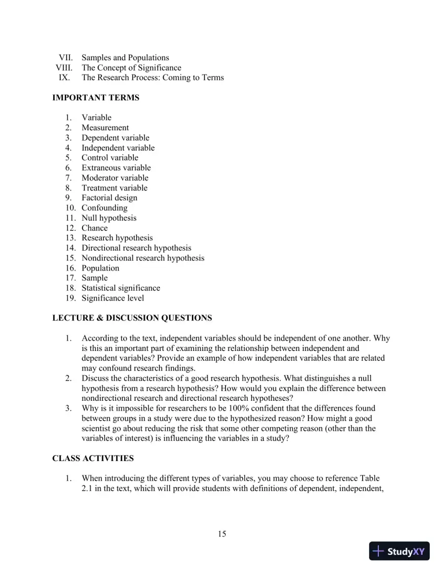 Class Notes for Exploring Research, 9th Edition, page 8