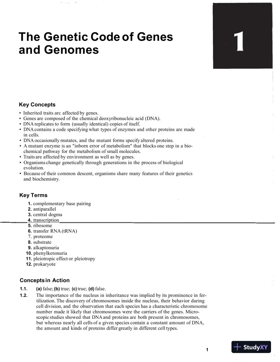 Solution Manual for Essential Genetics: A Genomic Perspective , 4th Edition, page 5