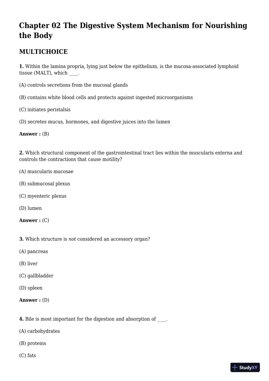 Test Bank For Advanced Nutrition and Human Metabolism 7th Edition Test Bank, page 21