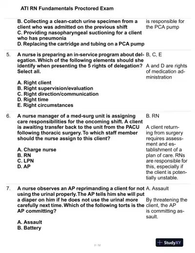 2023 ATI Mental Health Proctored Exam with Answers (99 Solved Questions) - Page 3 preview image