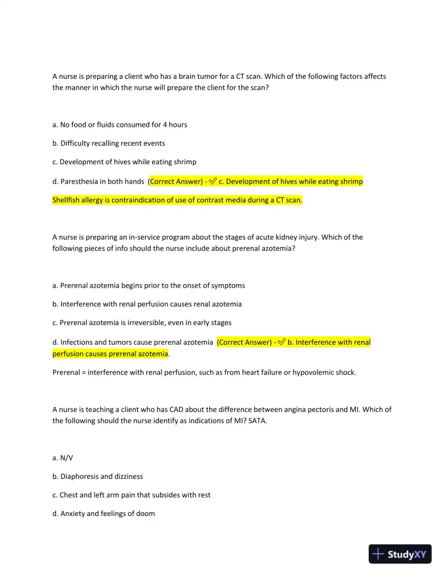2023-2024 ATI Med Surg Proctored Exam with Answers (61 Solved Questions), page 4