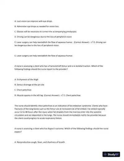 2023-2024 ATI Med Surg Proctored Exam with Answers (61 Solved Questions) - Page 6 preview image