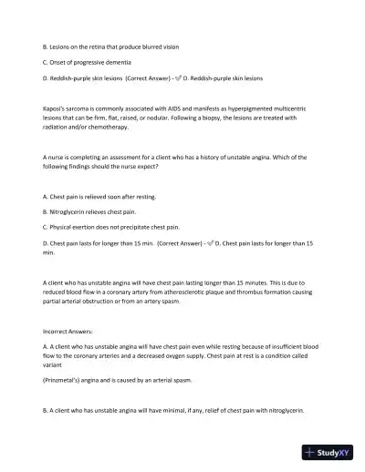 2023-2024 ATI Med Surg Proctored Exam with Answers (61 Solved Questions) - Page 7 preview image