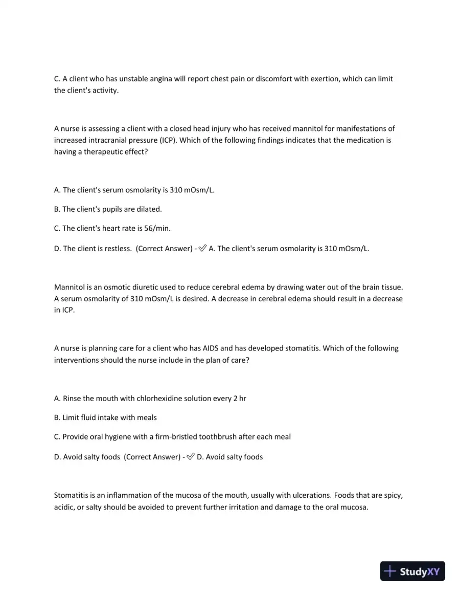 2023-2024 ATI Med Surg Proctored Exam with Answers (61 Solved Questions), page 8